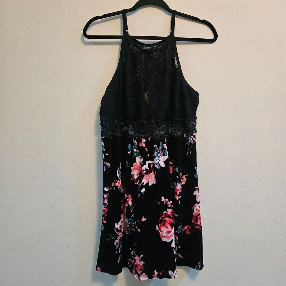 I.N.C. International Concepts Intimates Lace Velvet Mini Slip Dress Sz XL Sultry
